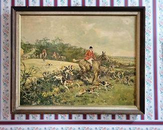 Vintage "Countryside Hunt" - large framed print