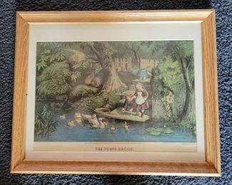 Vintage Currier Ives "The Young Brood" Art