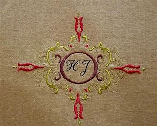 Vintage Stitched "HJ" Initials 