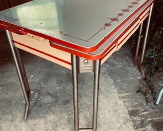 Vintage enamel top table