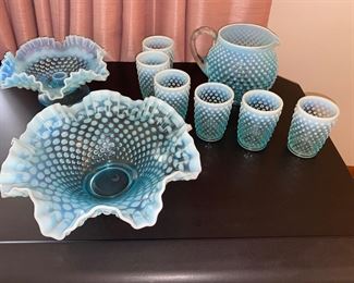 Light blue hobnail 