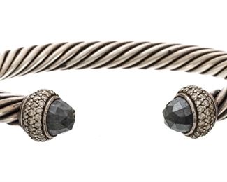 David Yurman Sterling Silver Cuff Bracelet, Diamonds 41.1g