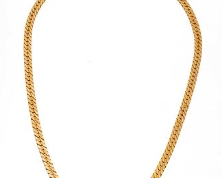 14kt Gold Woven Chain Necklace, L 18'' 33.3g