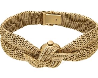Gubelin (Swiss, Est. 1894) 18 Kt Yellow Gold Bracelet Watch L 6.5''