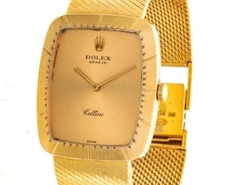 Rolex (Swiss, Est. 1905) Cellini 18k Yellow Gold Wrist Watch 1976, H 7''
