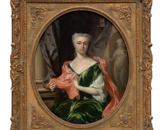 Philip Van Dyk (Dutch, 1680-1753) Oil On Canvas, Portrait Of A Dutchess, H 20.5'' W 17''