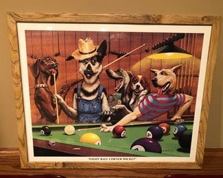 8 Ball Corner Pocket - signed D.Millsap framed print
