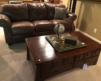 Leather Craft distressed finish leather sofa and chair!