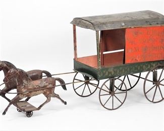 1: 1880 George Brown Co. G.A. Schwarz Toys Tin Wagon