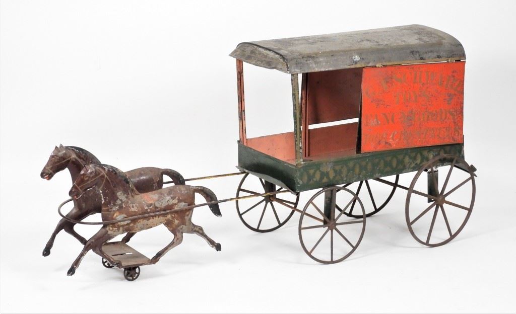 1: 1880 George Brown Co. G.A. Schwarz Toys Tin Wagon