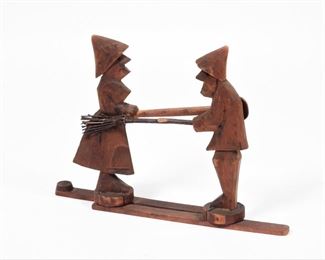 5: 19C American Folk Punch and Judy Wooden Action Toy