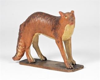 8: Attrib. Wilhelm Schimmel Carved Painted Wolf Dog