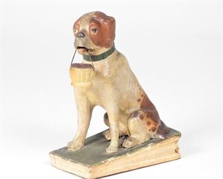 17: Painted Composition Animated Dog Pip Squeak Toy