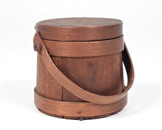 19: C.1850 New England Copper-Tacked Miniature Firkin