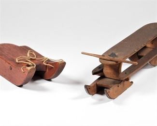 23: 2 Early Wood Toy Sled Group RISD Museum Collection