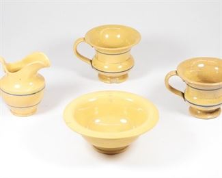 24: 4PC C1840 American Miniature Toy Banded Yellowware
