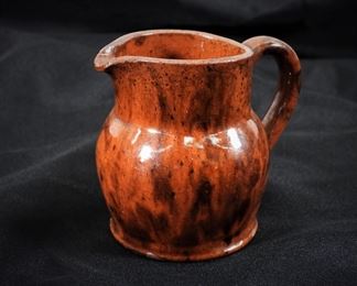 28: Rare 19C. American Miniature Redware Toy Pitcher