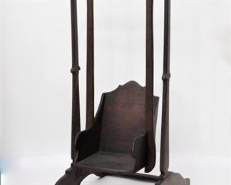 33: 19C. American Mahogany Child's Chair Swing