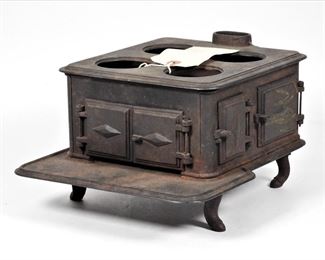 38: 19C. American Early Cast Iron Hoof Foot Toy Stove