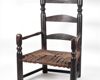 40: C.1720 American Child's Ladderback Arm Chair