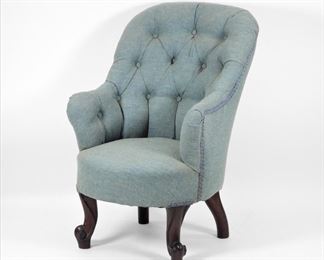 39: 19C American Mahogany Child's Wing Chair