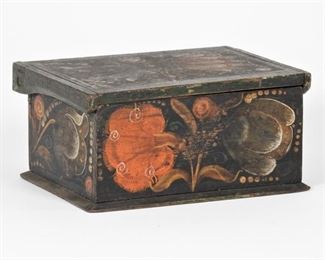 42: Early 19C. Swedish Paint Decorated Miniature Chest
