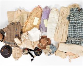 49: 23PC Early Antique Doll Clothing Group RISD Museum