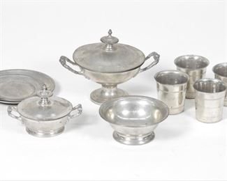 53: 10PC 19C. Miniature Pewter Doll Toy Cookware