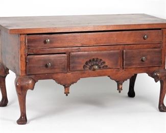 57: 18C. New England Cherry Walnut Doll Toy Lowboy