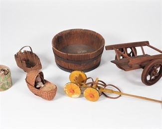 58: 5PC 19C. Early Primitive Folk Toy Doll Group