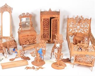 62: 19C. James Hare RISD Museum Doll Furniture Group