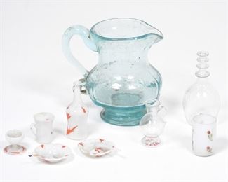 74: 19C. Miniature Glassware Pitcher Tea Set Doll Toys