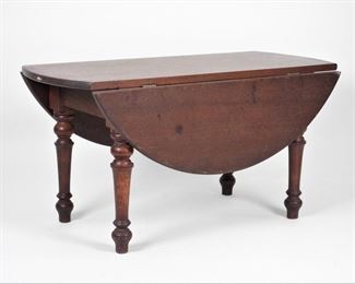78: Quality Walnut Turned Leg Drop-Leaf Doll Toy Table