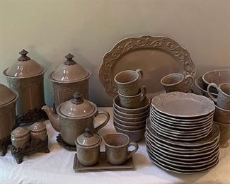 Chris Madden Taupe Dining Set