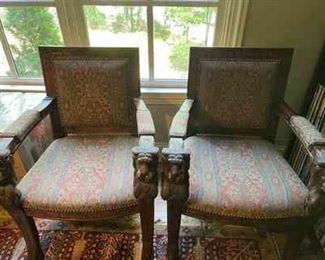 Lion Motif Chairs