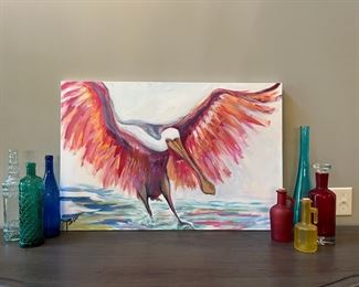 Spoonbill Painting Glass