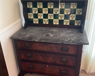 Gorgeous marble top with tile backing