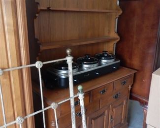 Brass Headboard/Footboard, Bed Frame and Kitchen Hutch