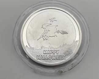 Limited Edition Happy Halloween Witch .999 Fine Silver Sealed Round