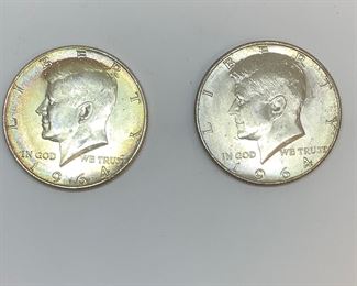 1964 & 1964-D Silver Kennedy Philadelphia and Denver Mints