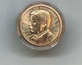 (12) Uncirculated Danbury Mint Theodore Roosevelt Presidential Dollars