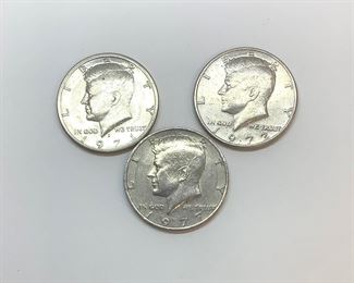 1971, 1972, & 1977 Kennedy Half Dollars
