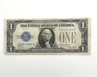 1928 A Blue Seal $1 Silver Certificates