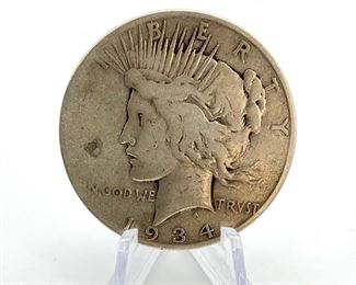 1934-S US Peace Silver Dollar