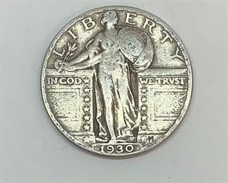1930 US Standing Liberty 25 Cent