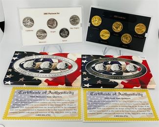 2005 Gold and Platinum State Quarter Coin Sets