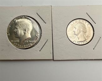 1776-1976 Bicentennial Half Dollar and Quarter