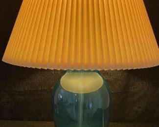 Blue Glass Jar Lamp
