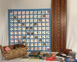 Giant Cribbage Board, Playing Card Art Lots Of Cards