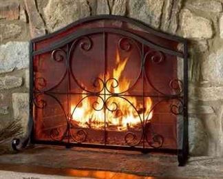 Hearth Plow Crest Flat Guard Fireplace Screen, NewInBox